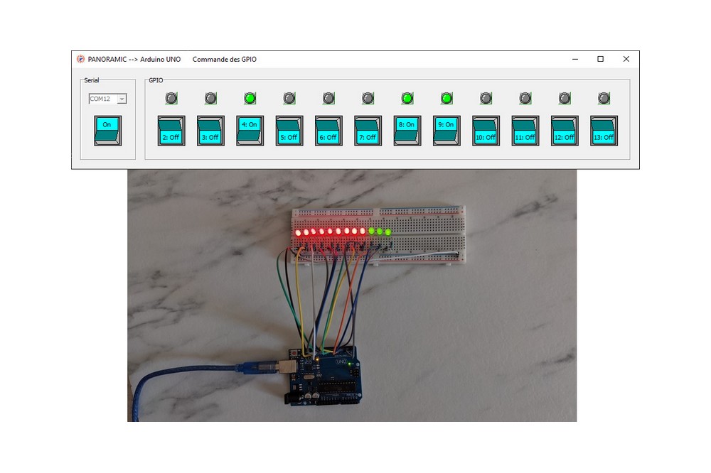 Aperçu Arduino : commande des GPIO