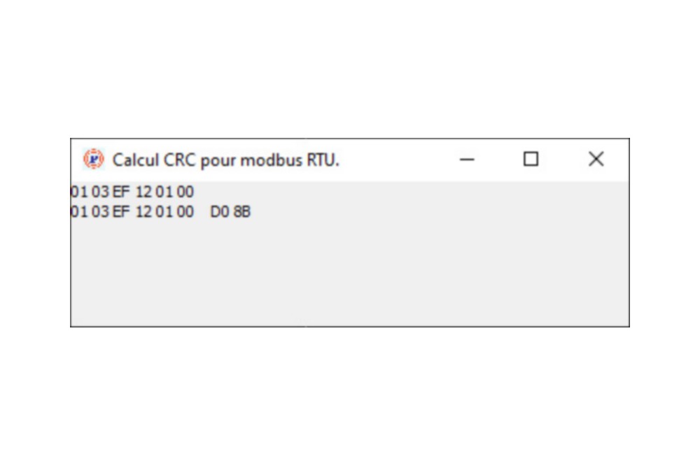 Aperçu Calcul CRC pour Modbus RTU