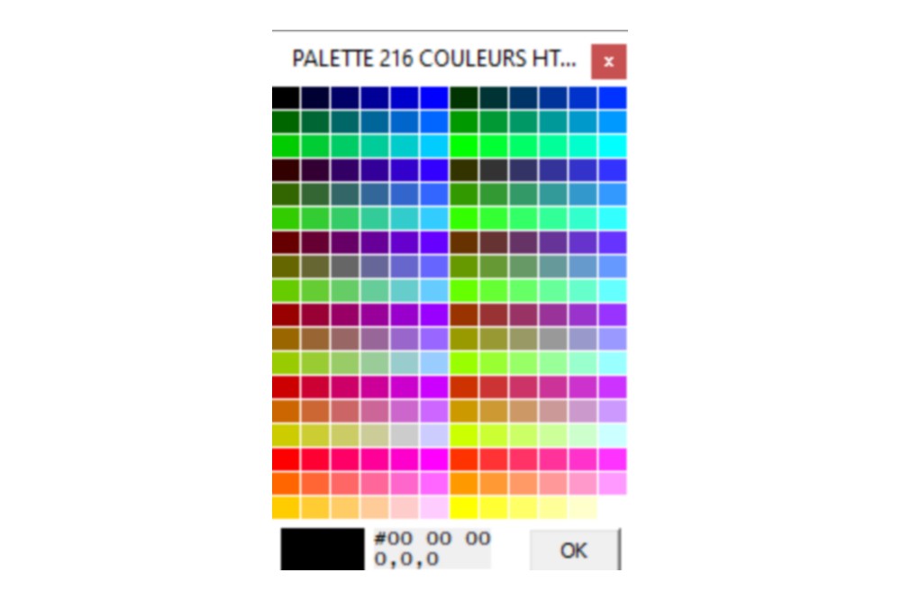 Aperçu Palette de couleurs