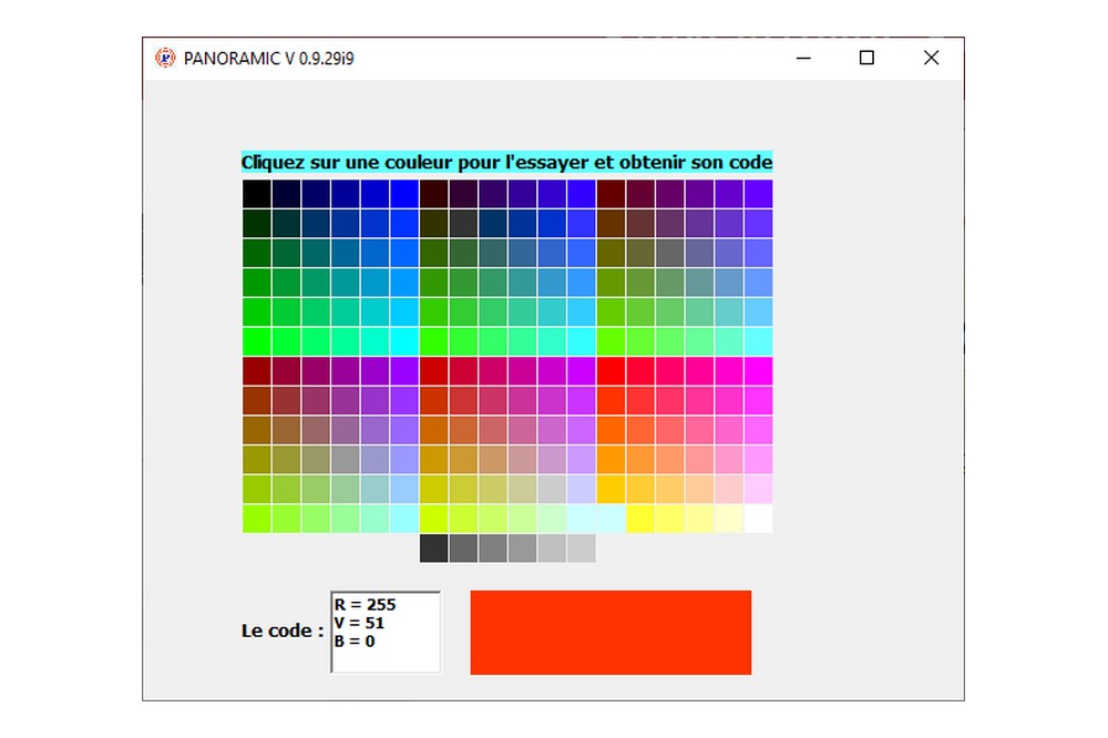 Aperçu Palette de couleurs