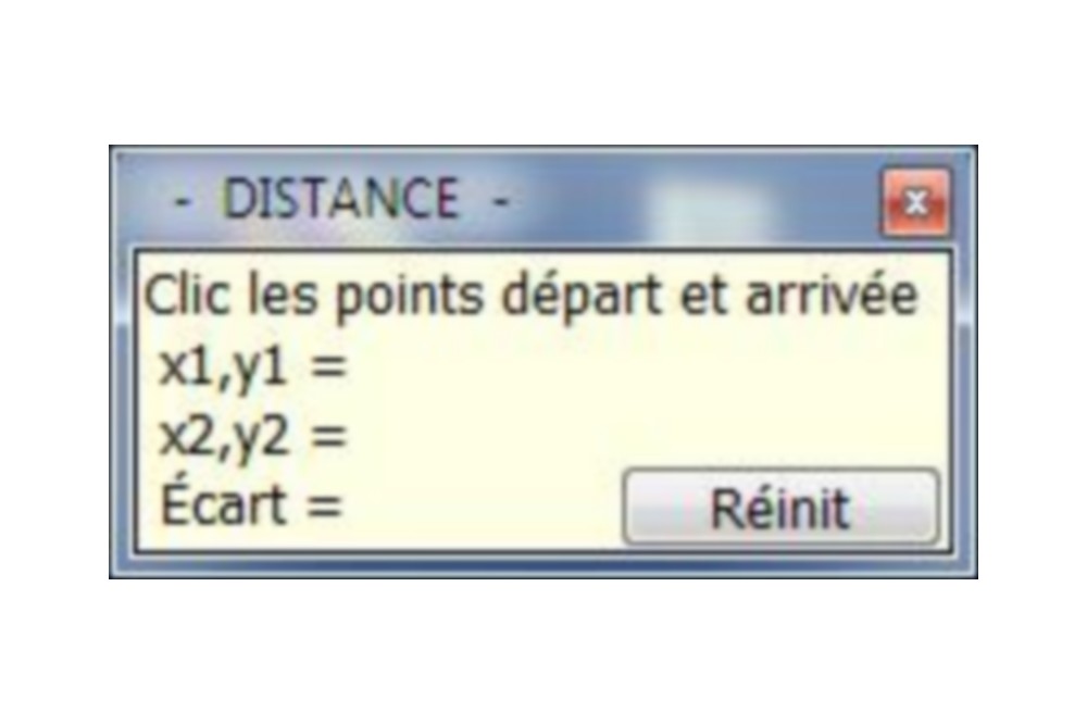 Aperçu Distance entre 2 points de l'écran