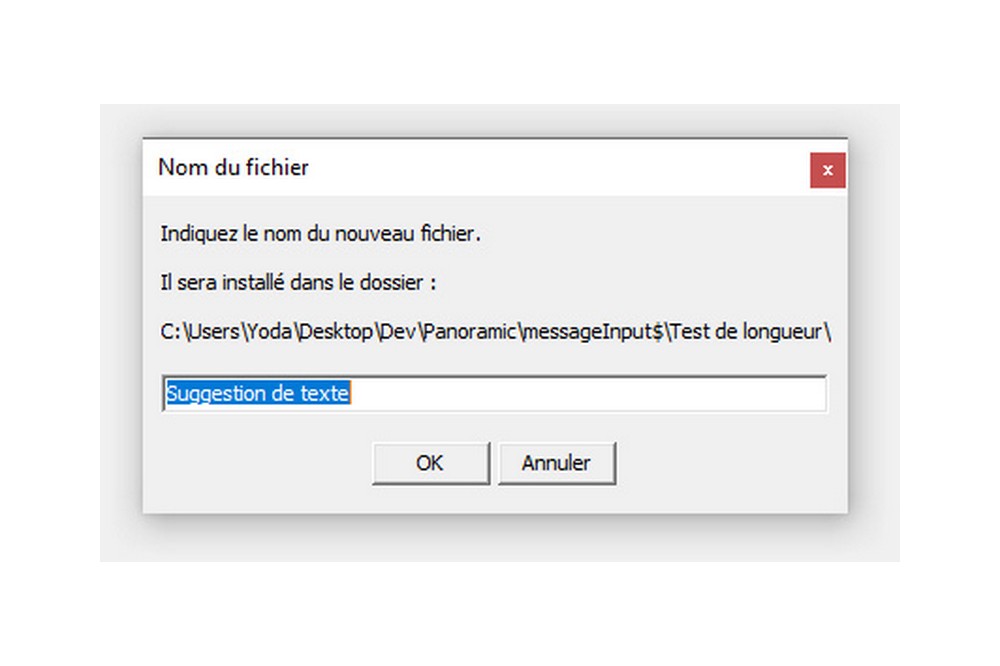 Aperçu Clone de la fonction MESSAGE_INPUT
