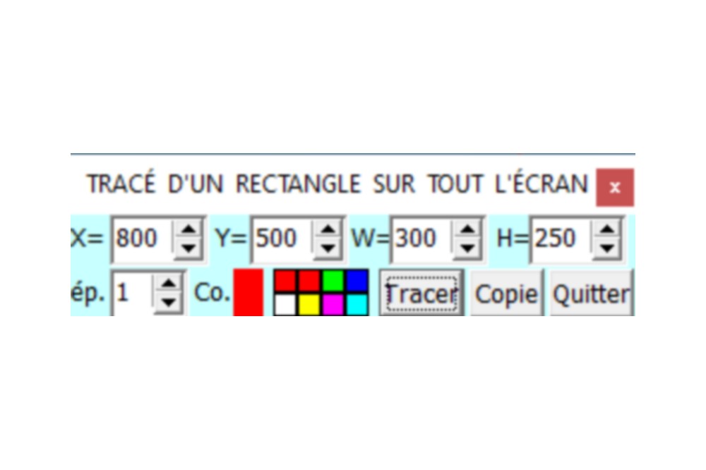 Aperçu Tracer un rectangle sur tout l'écran